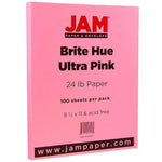 JAM Paper Smooth Colored 8.5" x 11" Copy Paper, 24 lbs., Ultra Pink, 100 Sheets/Pack (103564)