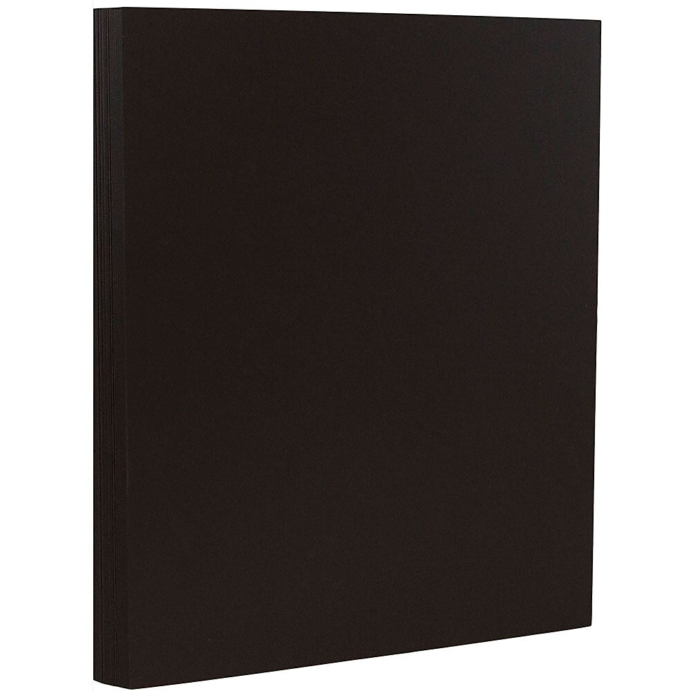 JAM Paper 80 lb. Cardstock Paper, 8.5" x 11", Black, 50 Sheets/Pack (64429575)