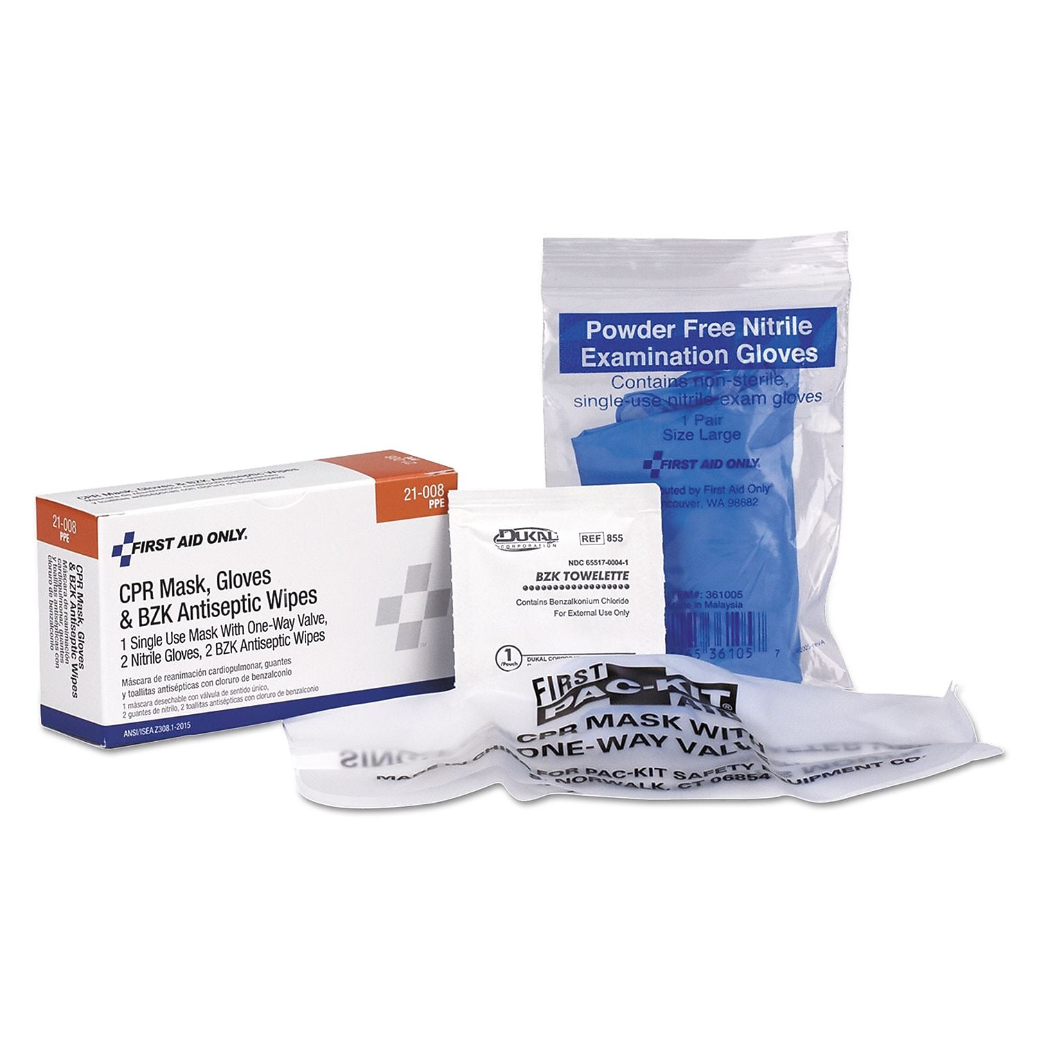 First Aid Only Cpr Mask With Gloves And Wipes, 2 Gloves, 2 Wipes