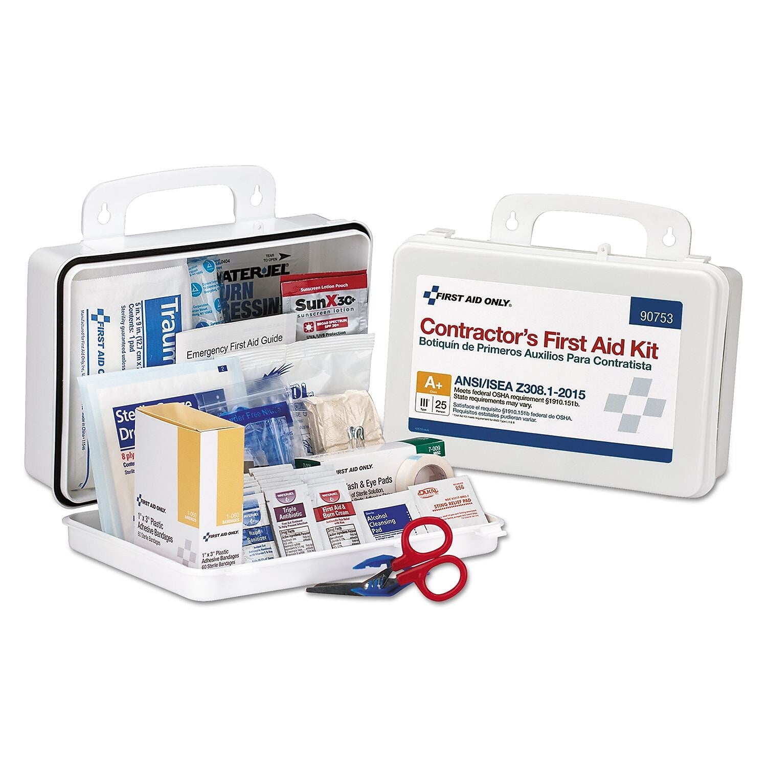 First Aid Only Contractor Ansi Class A+ First Aid Kit For 25 People, 128 Pieces