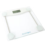 Trademark Global Bluestone Digital Glass Bathroom Scale with LCD Display, Up to 396 lbs., Clear