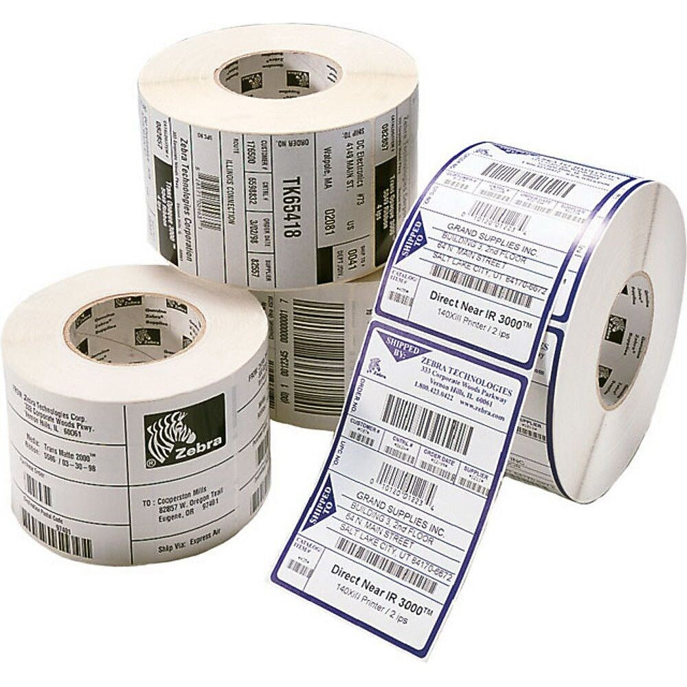Zebra 4" x 6" Thermal Label, White, 12/Pack (10015347)