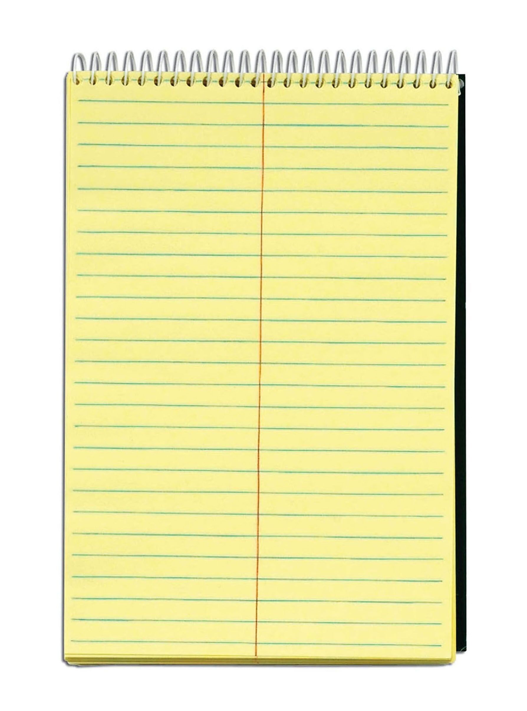 TOPS Docket Steno Book, 6" x 9", Gregg Ruled, Canary, 100 Sheets/Pad (63851)