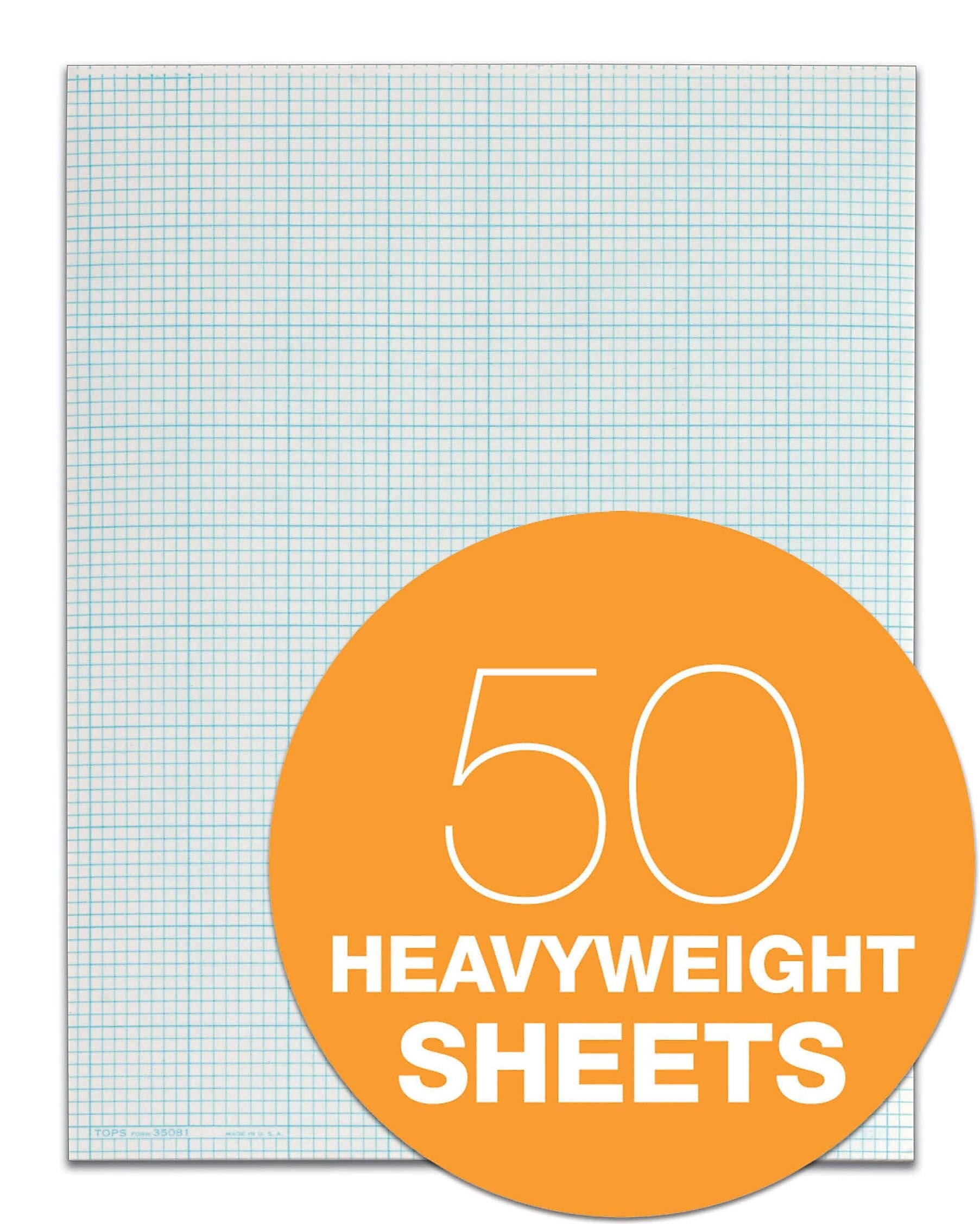 TOPS Notepad, 8.5" x 11", Graph Ruled, White, 50 Sheets/Pad (35081)