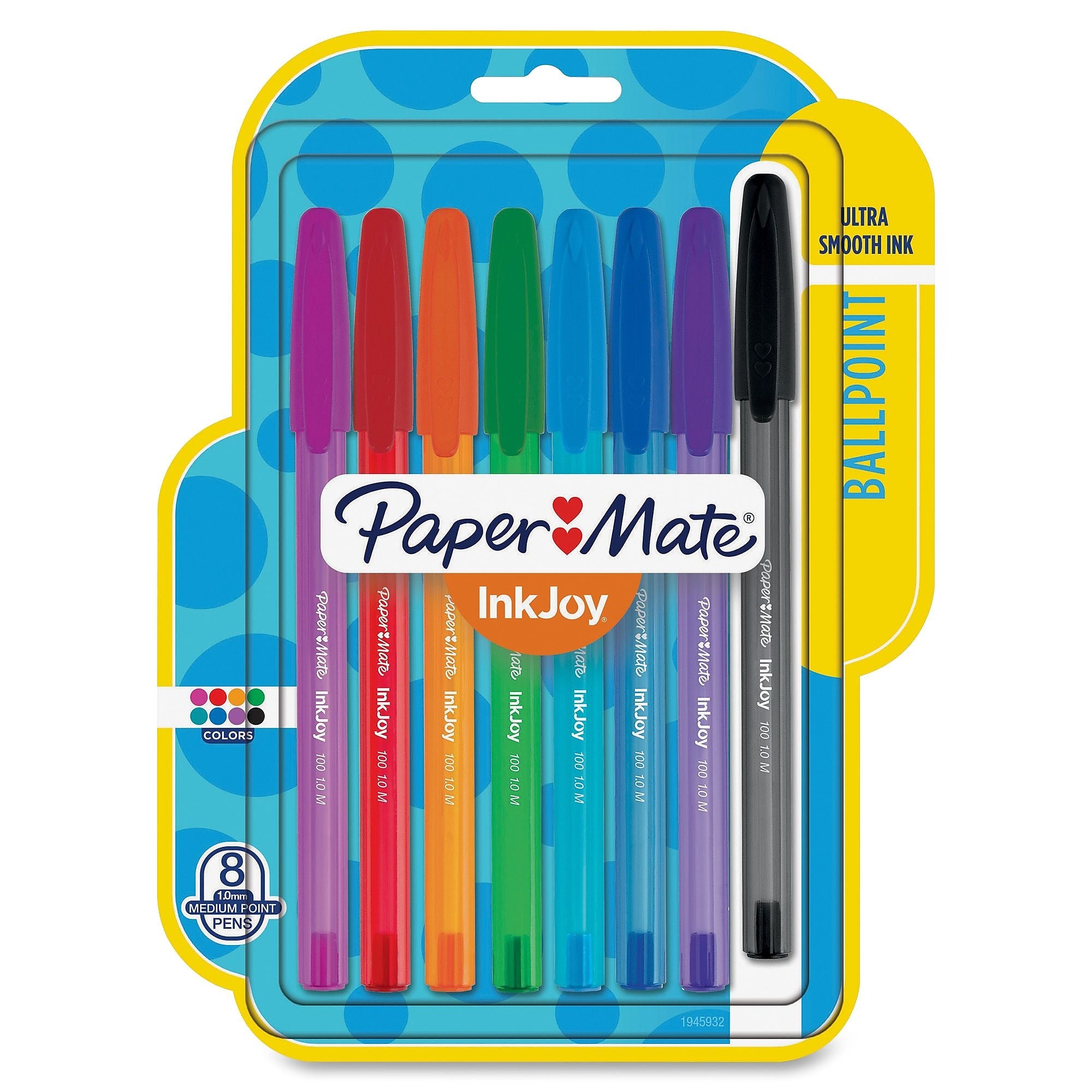 Paper Mate InkJoy 100ST Ballpoint Pens, Medium Point, Assorted Ink, 8/Pack (PAP1945932)