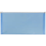 JAM Paper Expanding Wallet with Zipper Closure, 4.75" x 9.5", Blue, 12/Pack (921Z1BU)