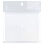 JAM Paper® Plastic Envelopes with Button and String Closure & 2 Dividers, Letter Booklet, 12.75 x 10.5, Clear, 12/Pack (JSF228)