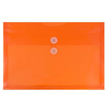 JAM Paper® Plastic Envelopes with Button and String Tie Closure, Letter Booklet, 9.75 x 13, Orange, 108/Pack (218B1ORB)