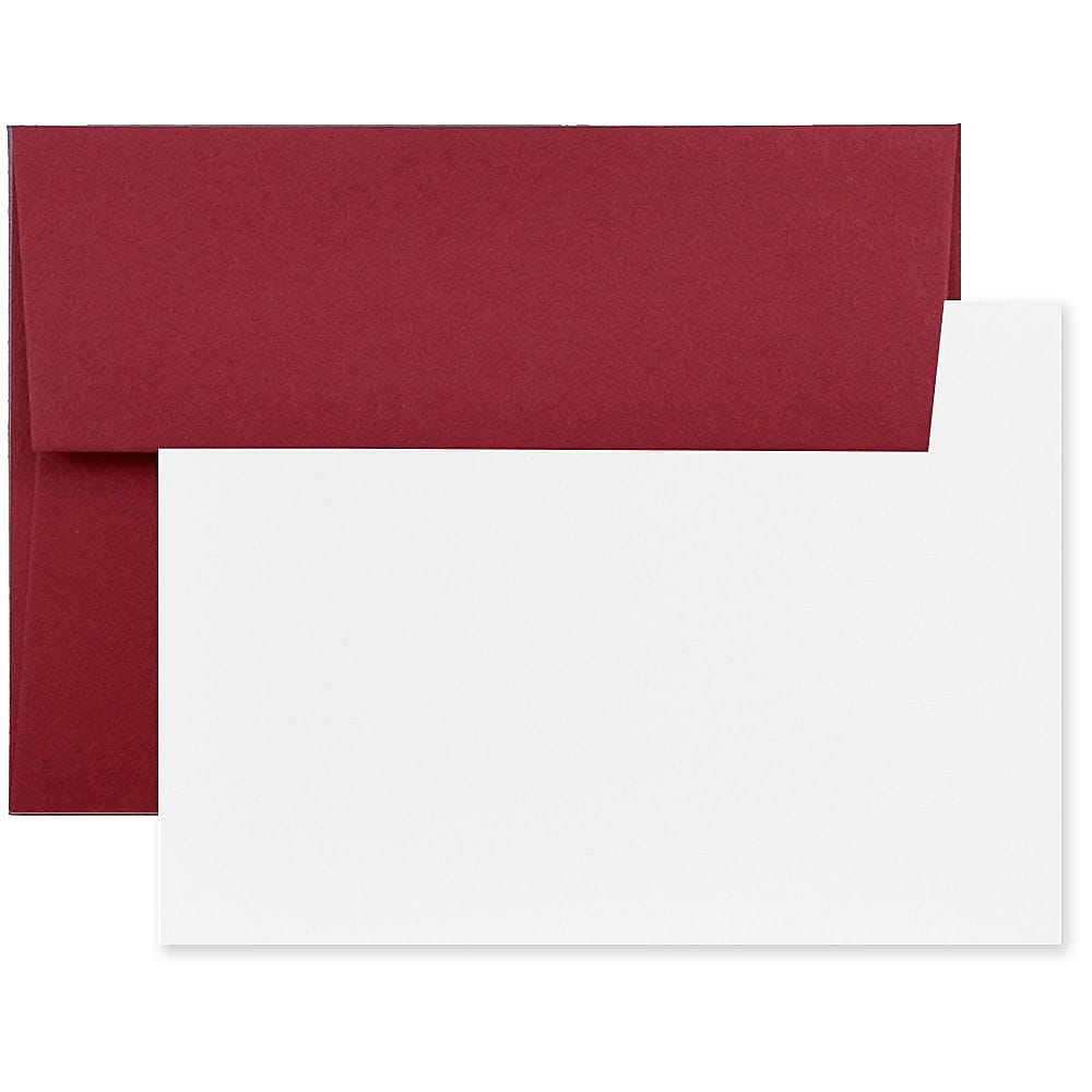 JAM Paper® Blank Greeting Cards Set, A2 Size, 4.375 x 5.75, Dark Red, 25/Pack (304624610)