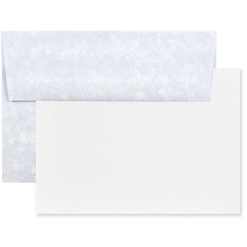 JAM Paper® Blank Greeting Cards Set, A7 Size, 5.25 x 7.25, Parchment Blue Recycled, 25/Pack (304624548)
