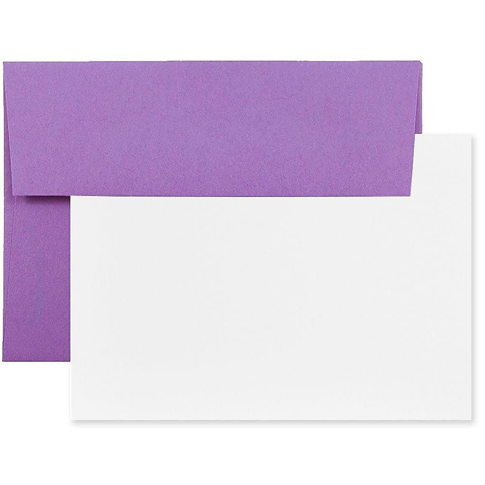 JAM Paper® Blank Greeting Cards Set, 4Bar A1 Size, 3.625 x 5.125, Violet Purple Recycled, 25/Pack (304624533)