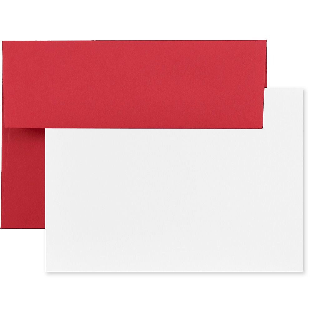JAM Paper® Blank Greeting Cards Set, 4Bar A1 Size, 3.625 x 5.125, Red Recycled, 25/Pack (304624521)
