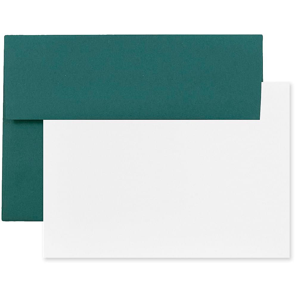 JAM Paper® Blank Greeting Cards Set, 4Bar A1 Size, 3.625 x 5.125, Teal, 25/Pack (304624621)
