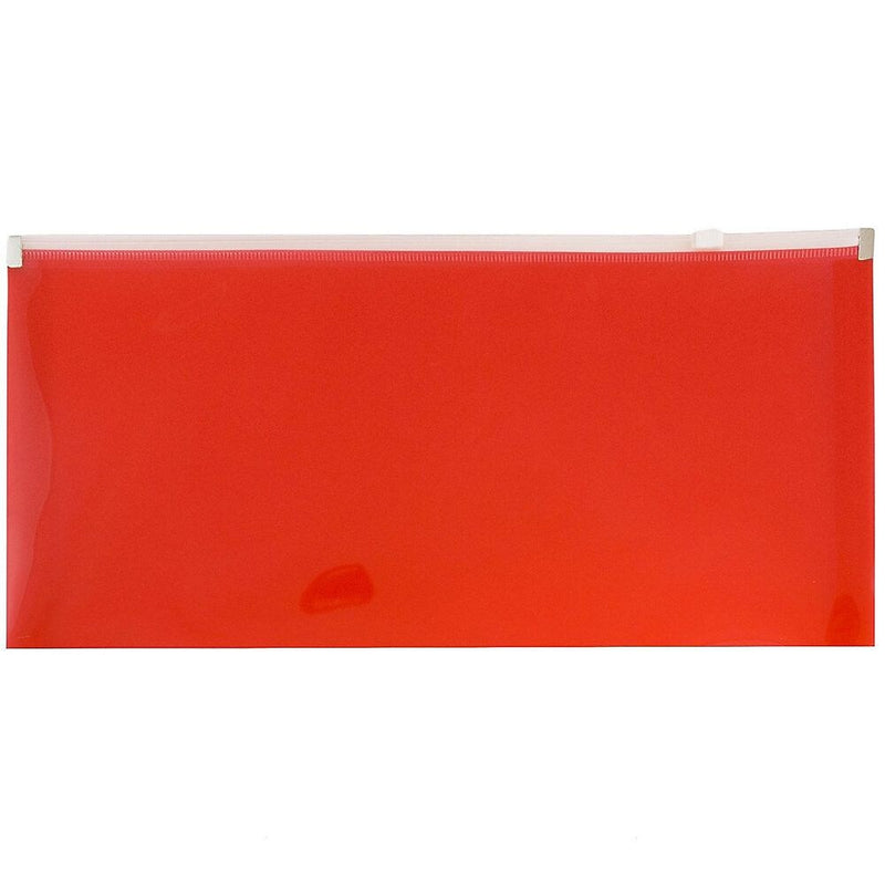 JAM Paper Expanding Wallet with Zipper Closure, 5" x 10", Red, 12/Pack (921Z1RE)