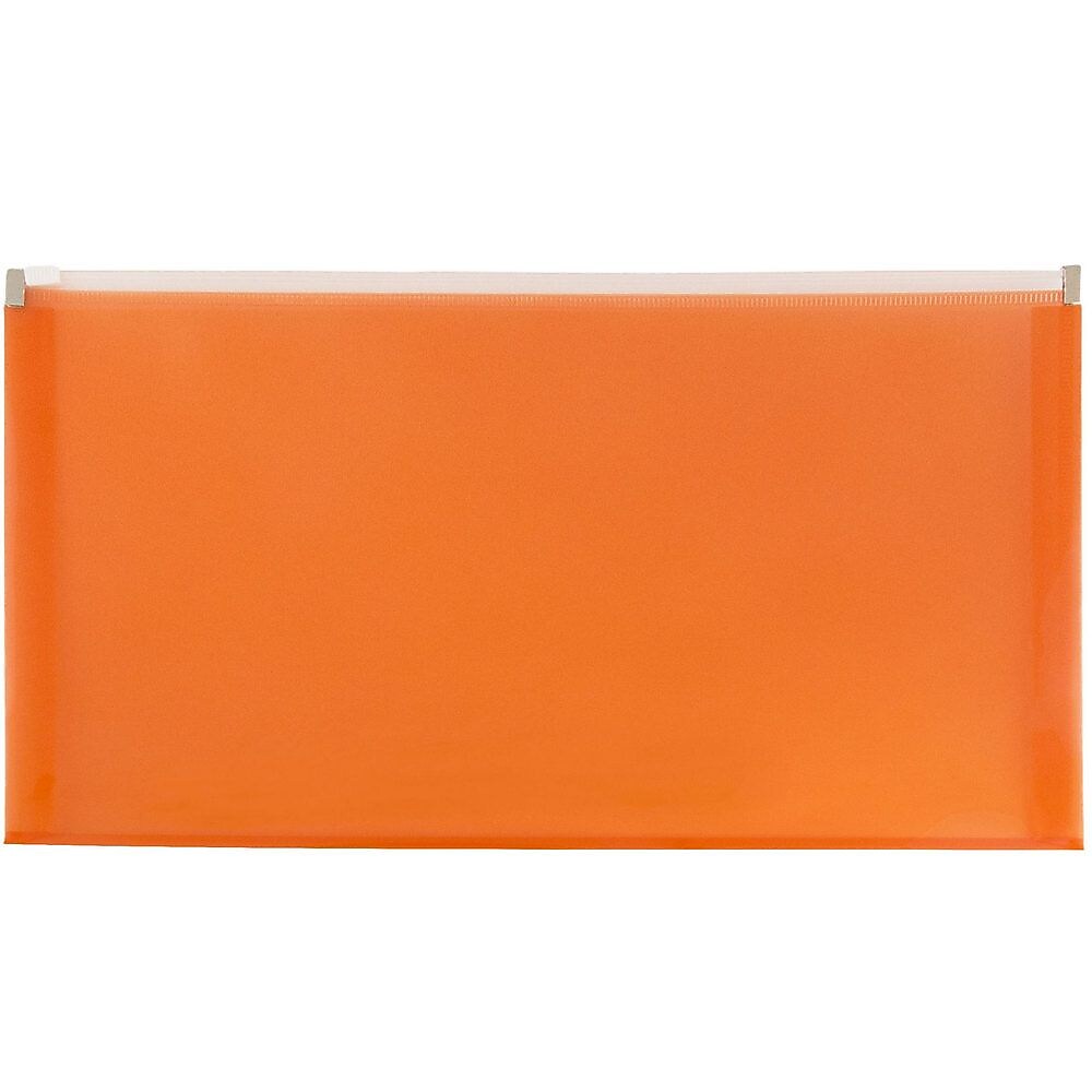 JAM Paper Expanding Wallet with Zipper Closure, Letter, Orange, 12/Pack (921Z1OR)
