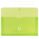 JAM Paper® Plastic Envelopes with Button and String Tie Closure, #10 Business Booklet, 5.25 x 10, Lime Green, 12/Pack (921B1LI)