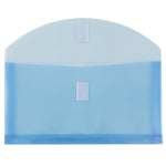 JAM Paper Plastic Filing Envelope with Hook & Loop Closure, 5.25" x 10", Blue, 12/Pack (921V1BU)