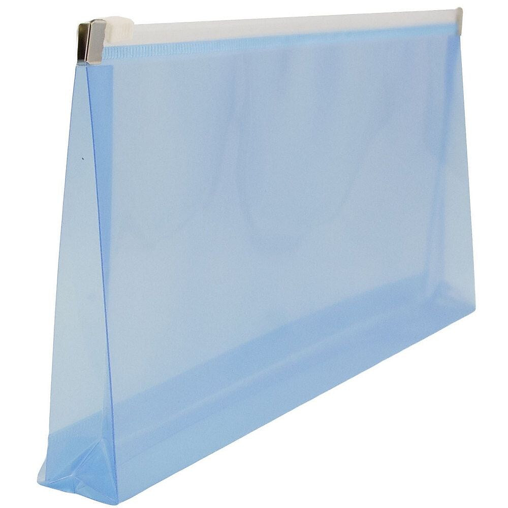 JAM Paper Expanding Wallet with Zipper Closure, 4.75" x 9.5", Blue, 12/Pack (921Z1BU)