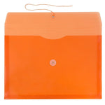 JAM Paper® Plastic Envelopes with Button and String Tie Closure, Letter Booklet, 9.75 x 13, Orange, 108/Pack (218B1ORB)