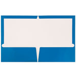 JAM Paper Glossy 2-Pocket Portfolio Folder, Blue, 6/Pack (385Gbua)
