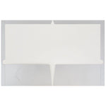 JAM Paper Laminated 2-Pocket Glossy Presentation Folders, Silver, 25/Pack (385GSID)