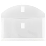 JAM Paper Plastic Filing Envelope with Hook & Loop Closure, 5.25" x 10", Clear, 12/Pack (921V1CL)