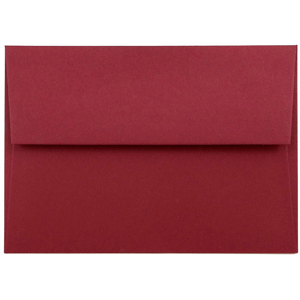 JAM Paper® Blank Greeting Cards Set, A2 Size, 4.375 x 5.75, Dark Red, 25/Pack (304624610)