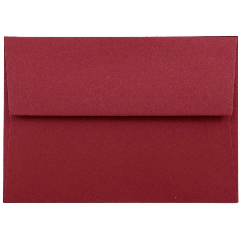 JAM Paper® Blank Greeting Cards Set, A2 Size, 4.375 x 5.75, Dark Red, 25/Pack (304624610)