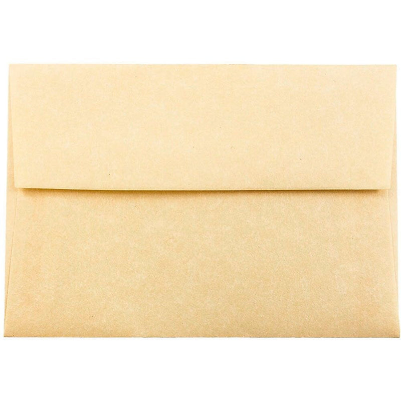 JAM Paper® Blank Greeting Cards Set, 4Bar A1 Size, 3.625 x 5.125, Parchment Antique Gold Recycled, 25/Pack (304624541)