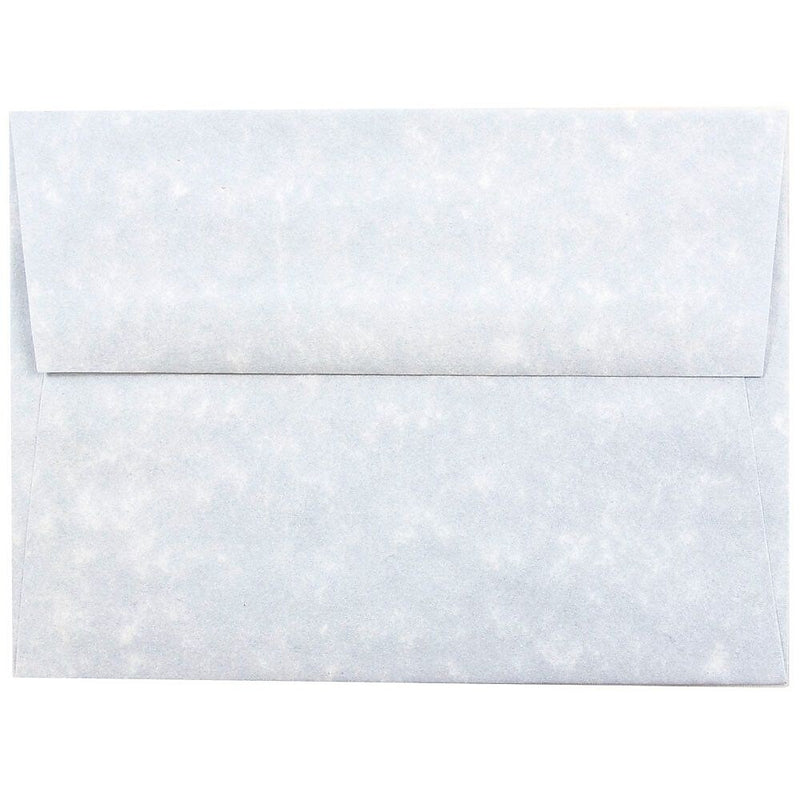 JAM Paper® Blank Greeting Cards Set, A7 Size, 5.25 x 7.25, Parchment Blue Recycled, 25/Pack (304624548)