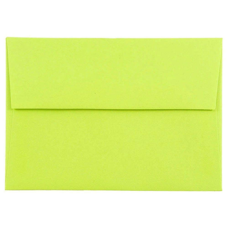 JAM Paper® Blank Greeting Cards Set, A7 Size, 5.25 x 7.25, Ultra Lime Green, 25/Pack (304624516)