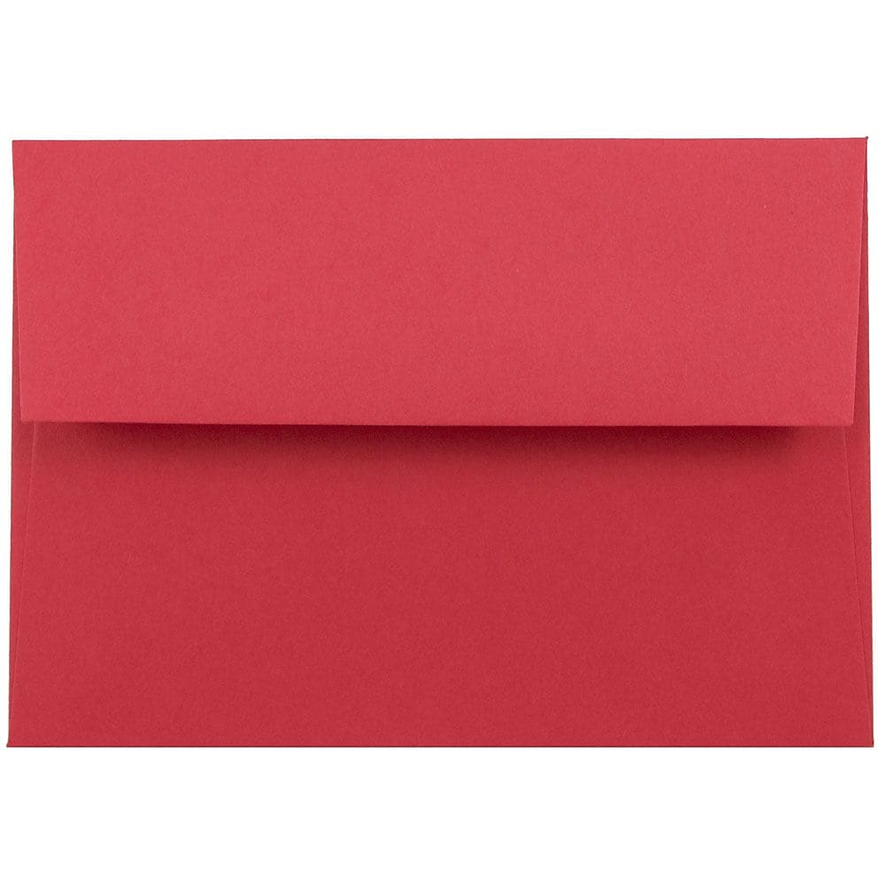 JAM Paper® Blank Greeting Cards Set, 4Bar A1 Size, 3.625 x 5.125, Red Recycled, 25/Pack (304624521)