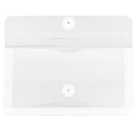 JAM Paper® #10 Plastic Envelopes with Button and String Tie Closure, 5 1/4 x 10, Clear Poly, 12/pack (921B1CL)