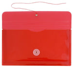 JAM Paper® Plastic Envelopes with Button and String Tie Closure, #10 Business Booklet, 5.25 x 10, Red, 12/Pack (921B1RE)