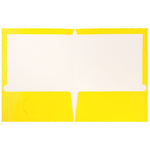 JAM Paper Laminated 2-Pocket Glossy Presentation Folders, Yellow, 25/Pack (385GYED)