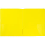 JAM Paper POP 2-Pocket Plastic Folder, Yellow, 6/Pack (382Eyed)
