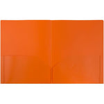 JAM Paper POP Two-Pocket Plastic Folders, Orange, 6/Pack (382Eord)