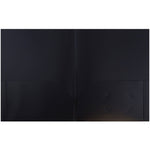 JAM Paper POP Two-Pocket Plastic Folders, Black, 6/Pack (382Ebld)