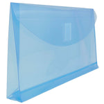 JAM Paper Standard Plastic Filing Envelope with Hook & Loop Closure, 5.25" x 10", Blue, 108/Box (921V1BUB)