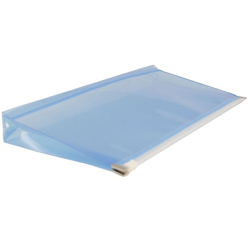 JAM Paper Expanding Wallet with Zipper Closure, 4.75" x 9.5", Blue, 12/Pack (921Z1BU)