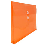 JAM Paper® Plastic Envelopes with Button and String Tie Closure, Letter Booklet, 9.75 x 13, Orange, 108/Pack (218B1ORB)