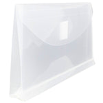 JAM Paper Plastic Filing Envelope with Hook & Loop Closure, 5.25" x 10", Clear, 12/Pack (921V1CL)