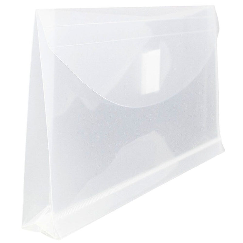 JAM Paper Plastic Filing Envelope with Hook & Loop Closure, 5.25" x 10", Clear, 12/Pack (921V1CL)