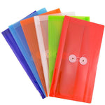 JAM Paper® Plastic Envelopes with Button and String, #10 Business Booklet, 5.25 x 10, Assorted Colors, 6/Pack (921B1ASSRTD)