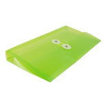 JAM Paper® Plastic Envelopes with Button and String Tie Closure, #10 Business Booklet, 5.25 x 10, Lime Green, 12/Pack (921B1LI)