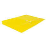 JAM Paper® Plastic Envelopes with Button and String Tie Closure, Legal Booklet, 9.75 x 14.5, Yellow, 12/Pack (219B1YE)