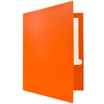 JAM Paper Laminated 2-Pocket Glossy Presentation Folders, Orange, 25/Pack (385GORD)