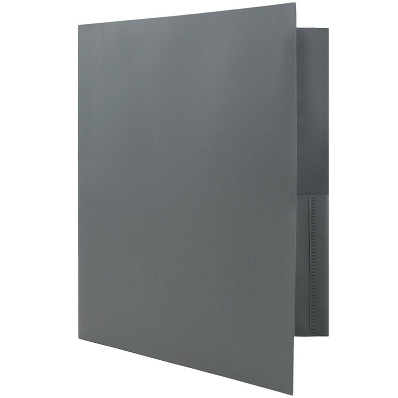 JAM Paper POP 2-Pocket Portfolio Plastic Folder, Gray, 96/Box (382EGYB)