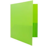 JAM Paper POP 2-Pocket Portfolio Plastic Folder, Lime Green, 96/Box (382ELIGRB)