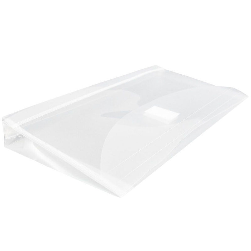 JAM Paper Plastic Filing Envelope with Hook & Loop Closure, 5.25" x 10", Clear, 12/Pack (921V1CL)